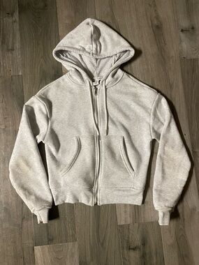 Light Gray Zip-Up Hoodie